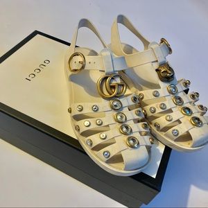 Gucci Embellished Jelly Sandals